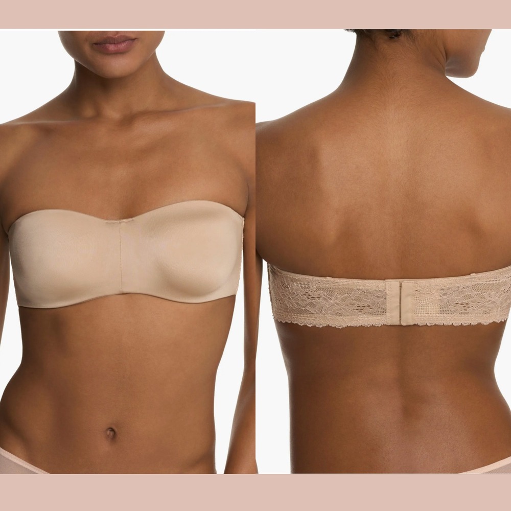 NEW $58 NATORI [ 36B US] Adapt Smooth Bandeau Strapless Bra‎ in Cafe Nude T2091
